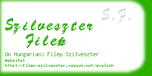 szilveszter filep business card